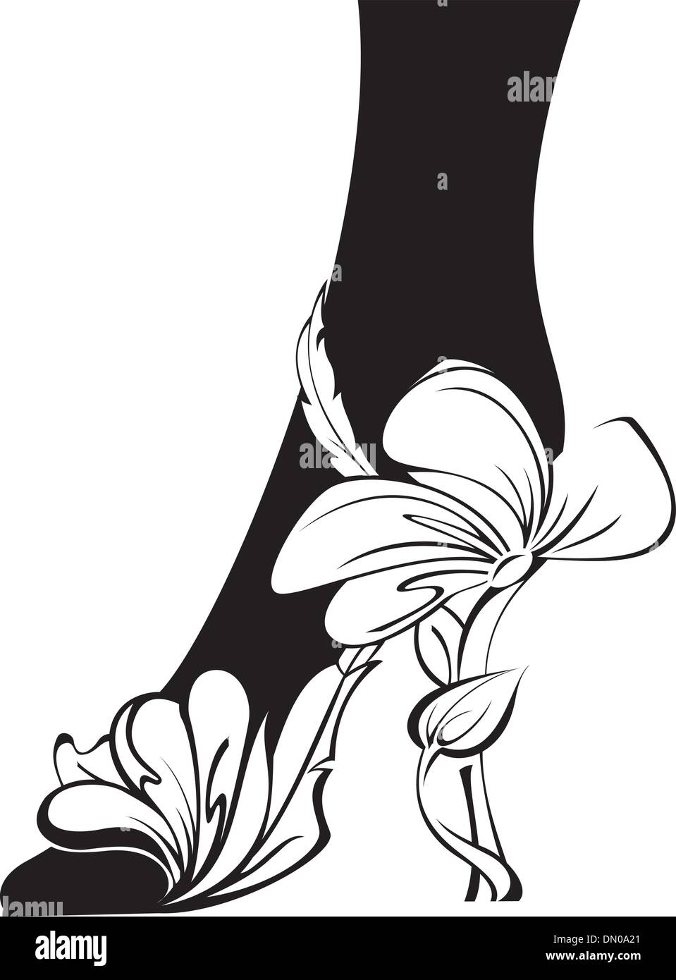 Black and white contour eco shoe Stock Vector Image & Art - Alamy