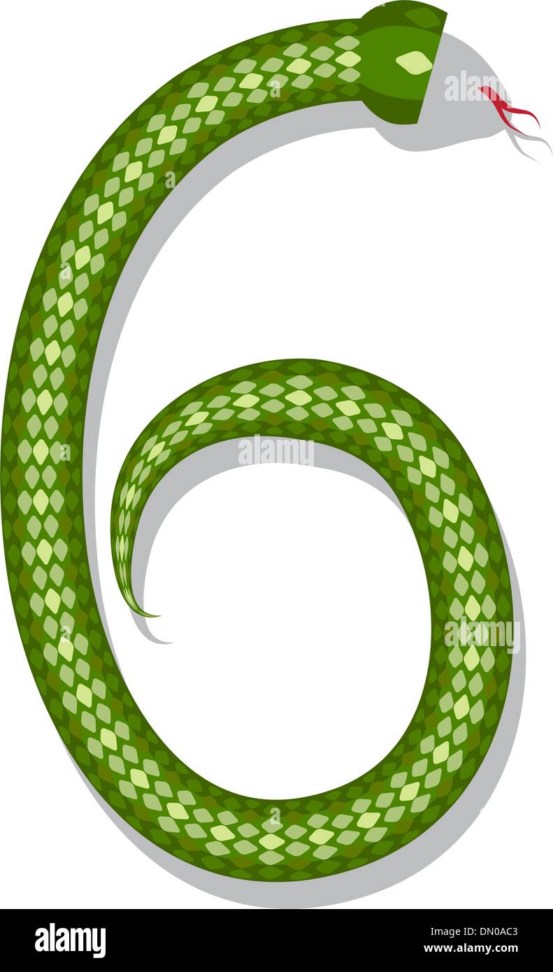 Snake font. Digit 6 Stock Vector Image & Art - Alamy