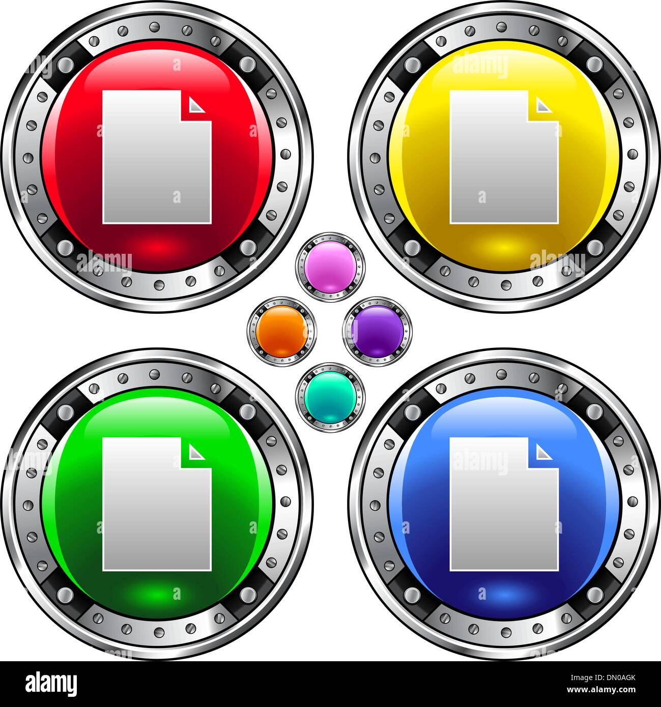 Document colorful button Stock Vector