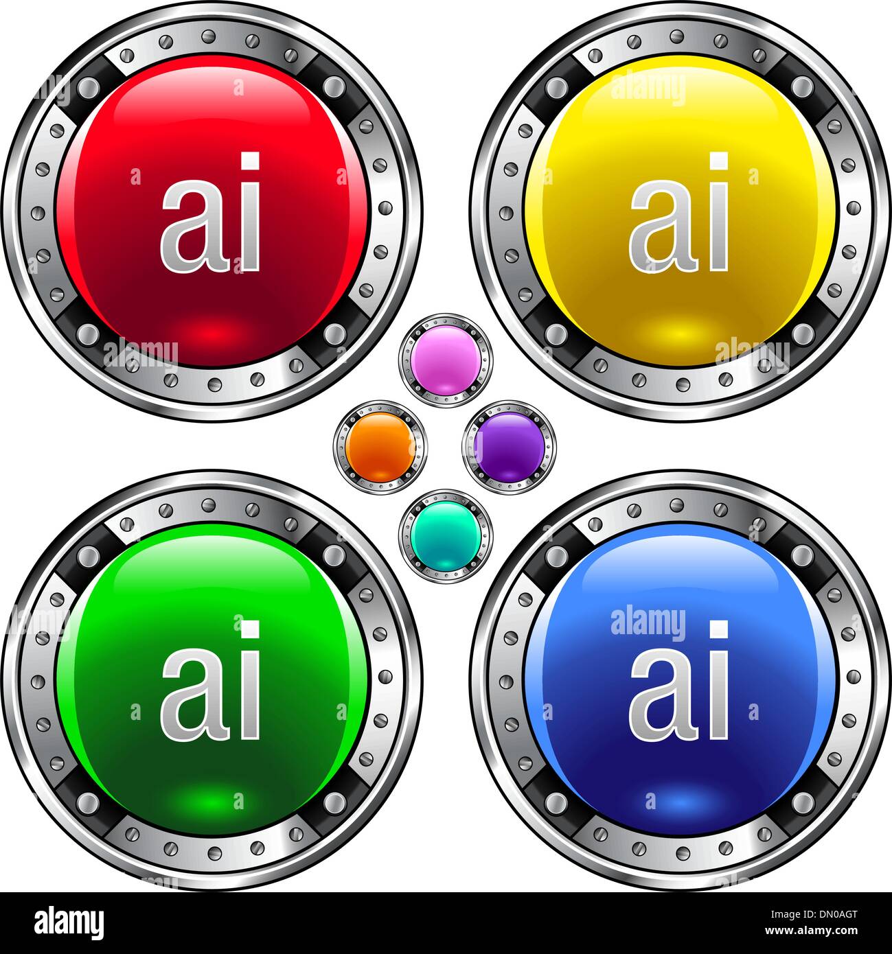  ai file type colorful button stock vector image art alamy