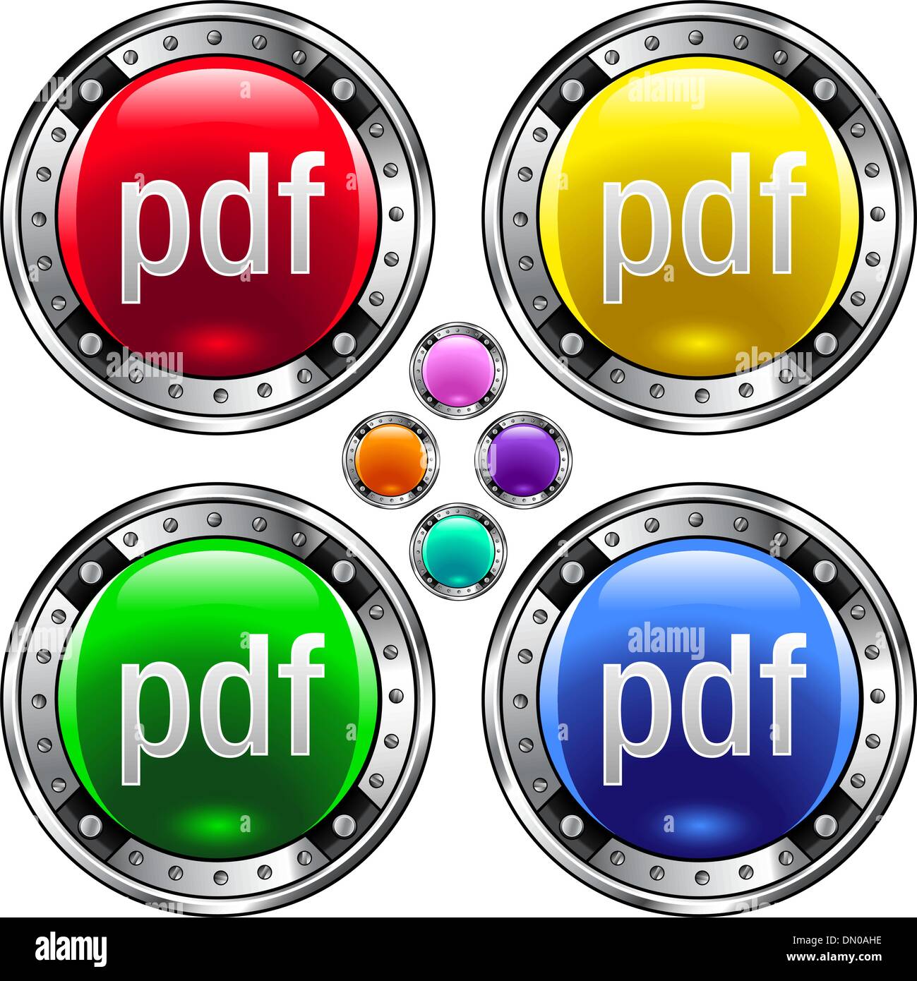 PDF file type colorful button Stock Vector Image & Art - Alamy