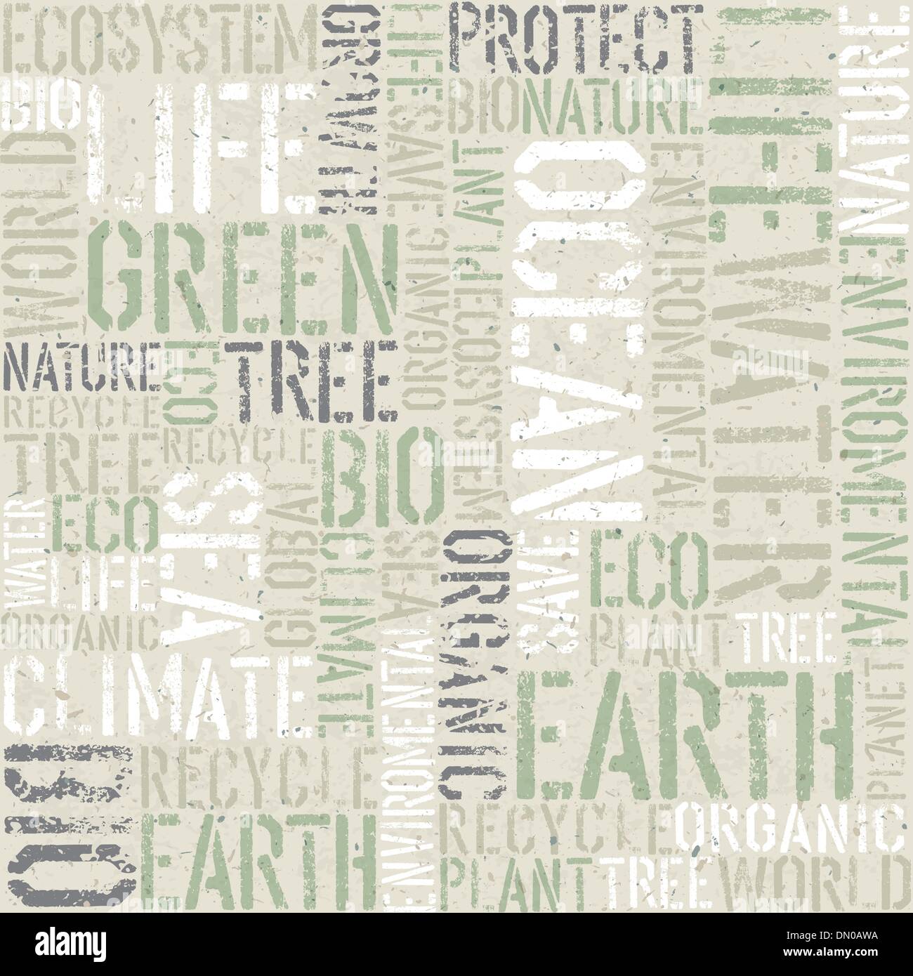 Ecology themed seamless pattern, vector, EPS10 Stock Vector