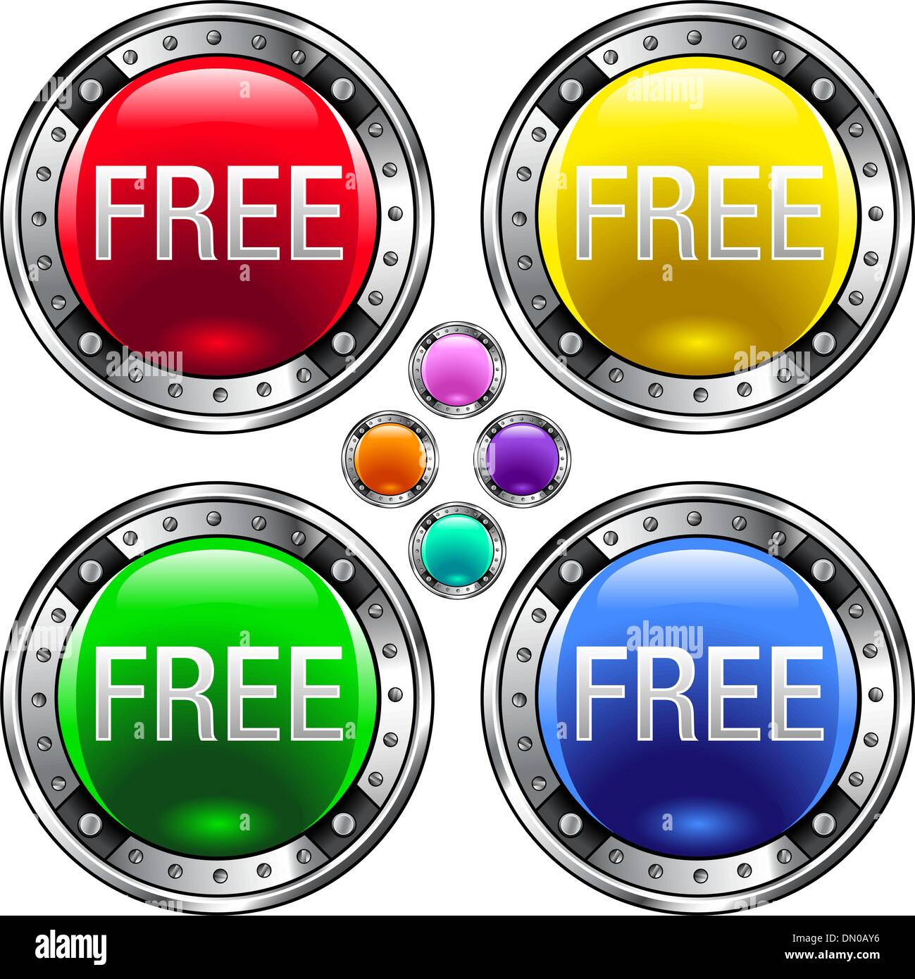 Free colorful button Stock Vector