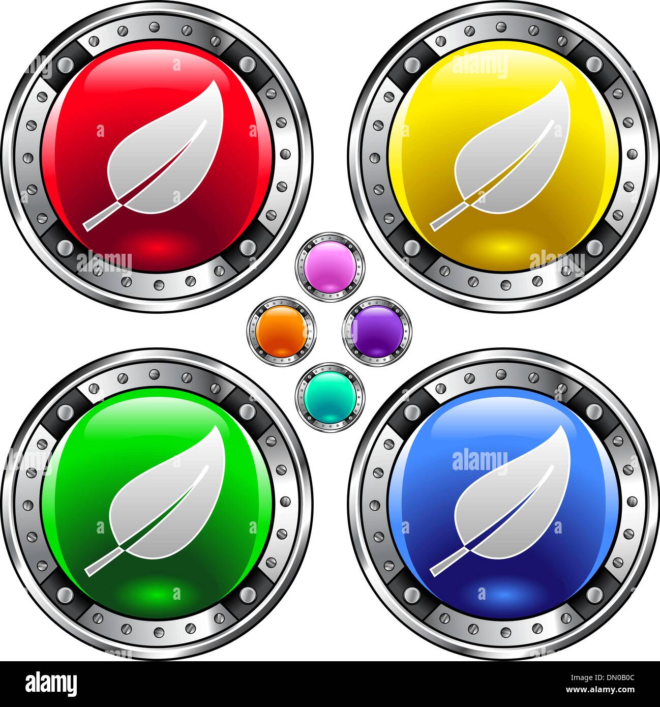 Leaf colorful button Stock Vector