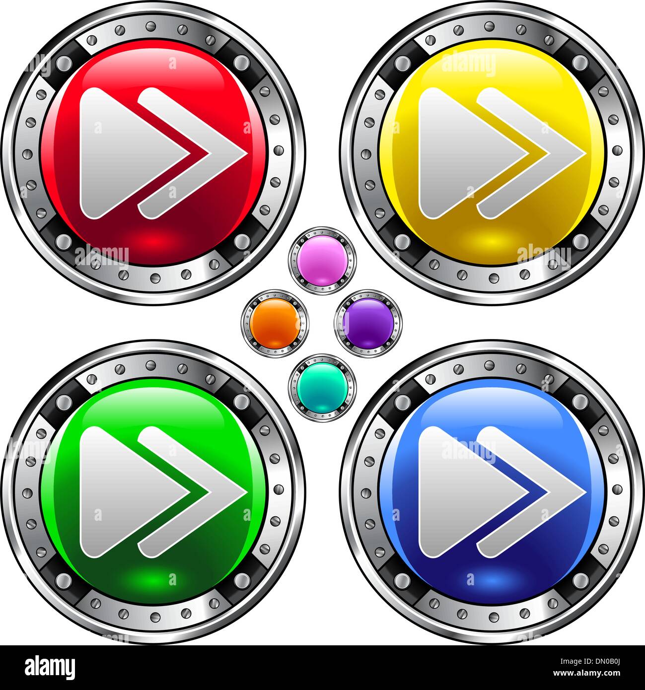 Fast forward colorful button Stock Vector