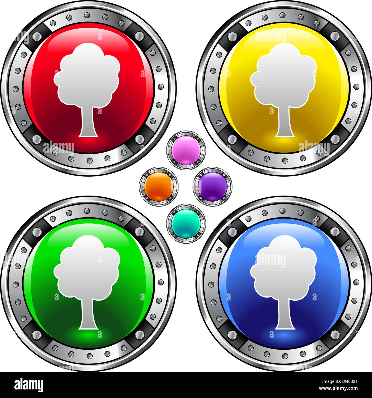 Tree colorful button Stock Vector Image & Art - Alamy