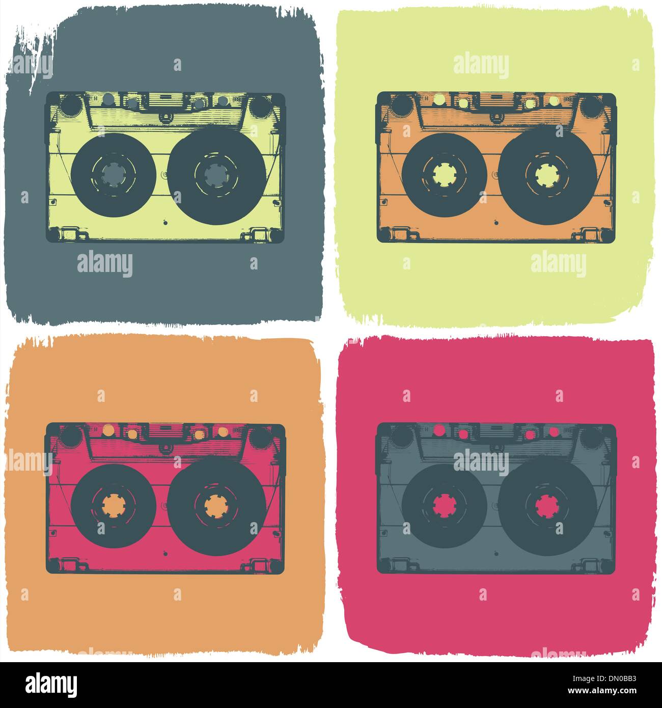 Audio cassette pop-art concept. Vector, EPS8 Stock Vector