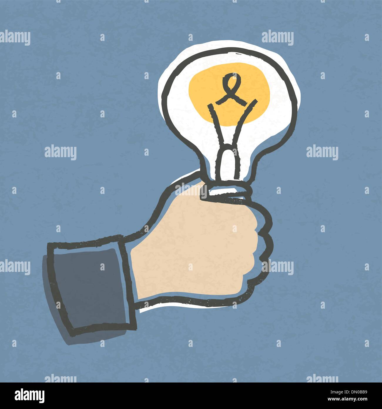 hand drawing light bulb and IDEA word design as concept Stock Photo - Alamy