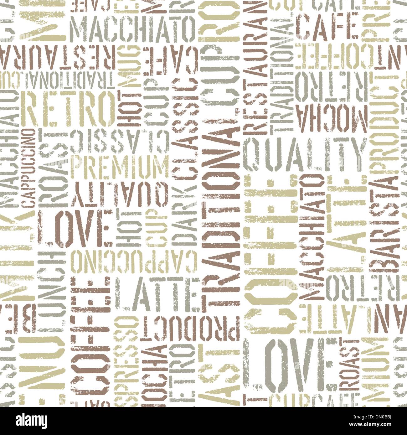 Coffee seamless pattern, vector. EPS8 Stock Vector