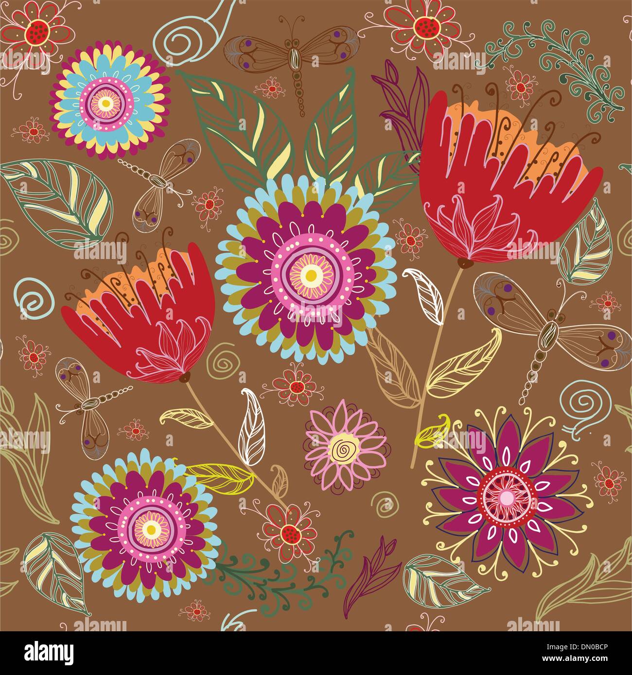 Seamless texture with flowers Stock Vector Image & Art - Alamy