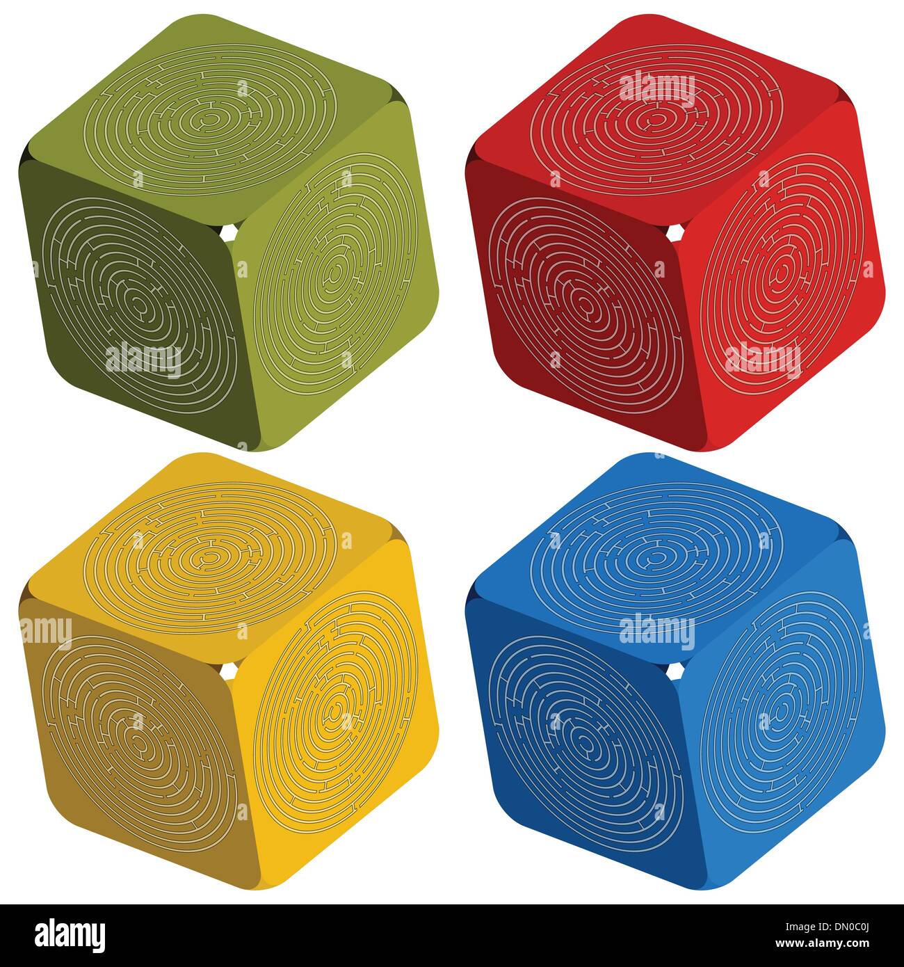 Maze cube Stock Vector Images Alamy