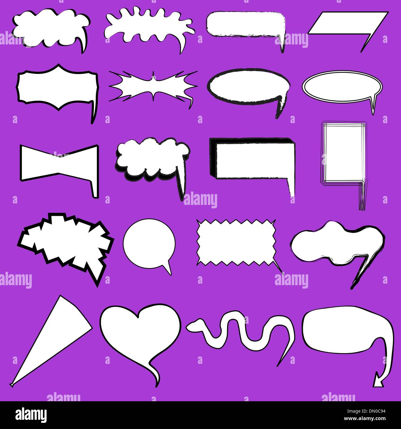 Cartoon speech bubbles vector Stock Vector Image & Art Alamy