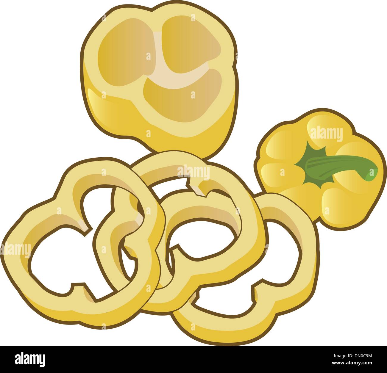 Yellow bell pepper vector illustration Stock Vector