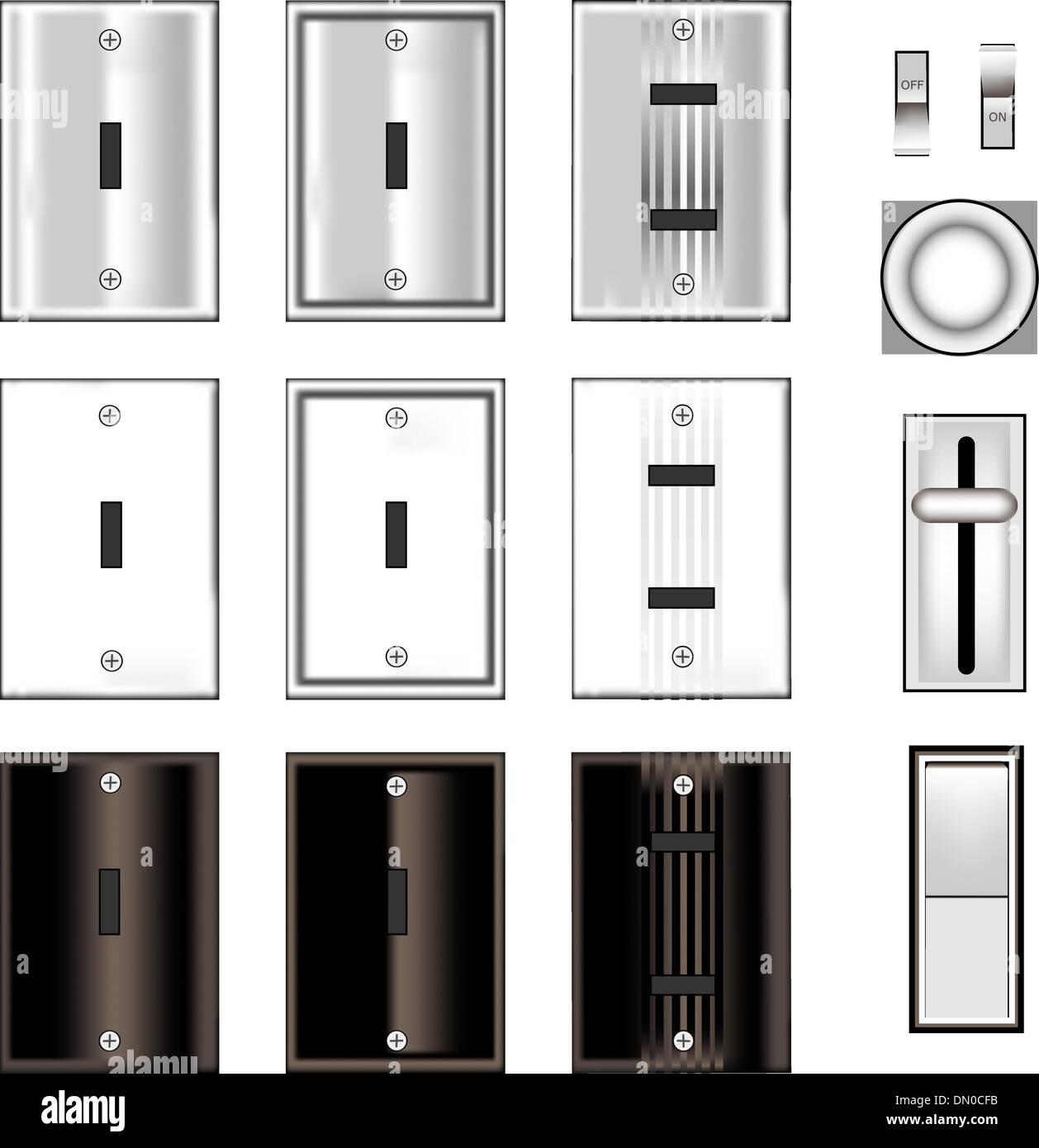 Light switches and faceplates vector Stock Vector Image & Art Alamy