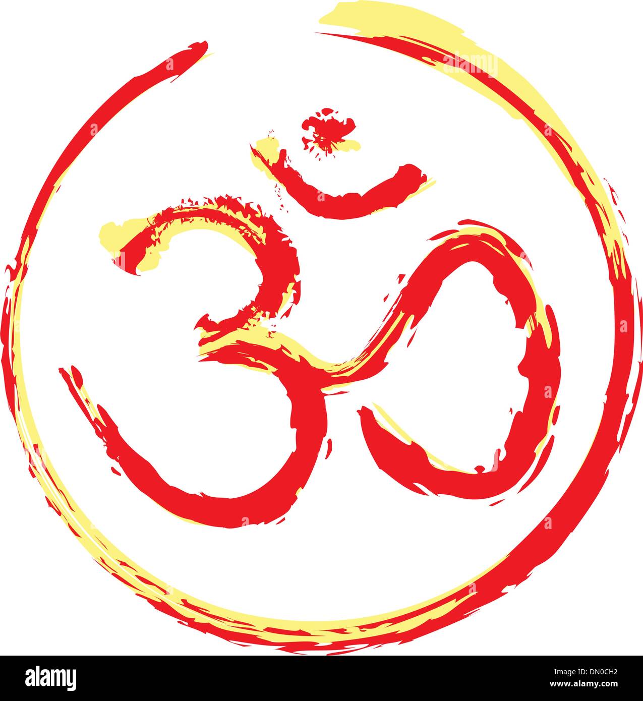 Hand painted Hindu Om icon Stock Vector