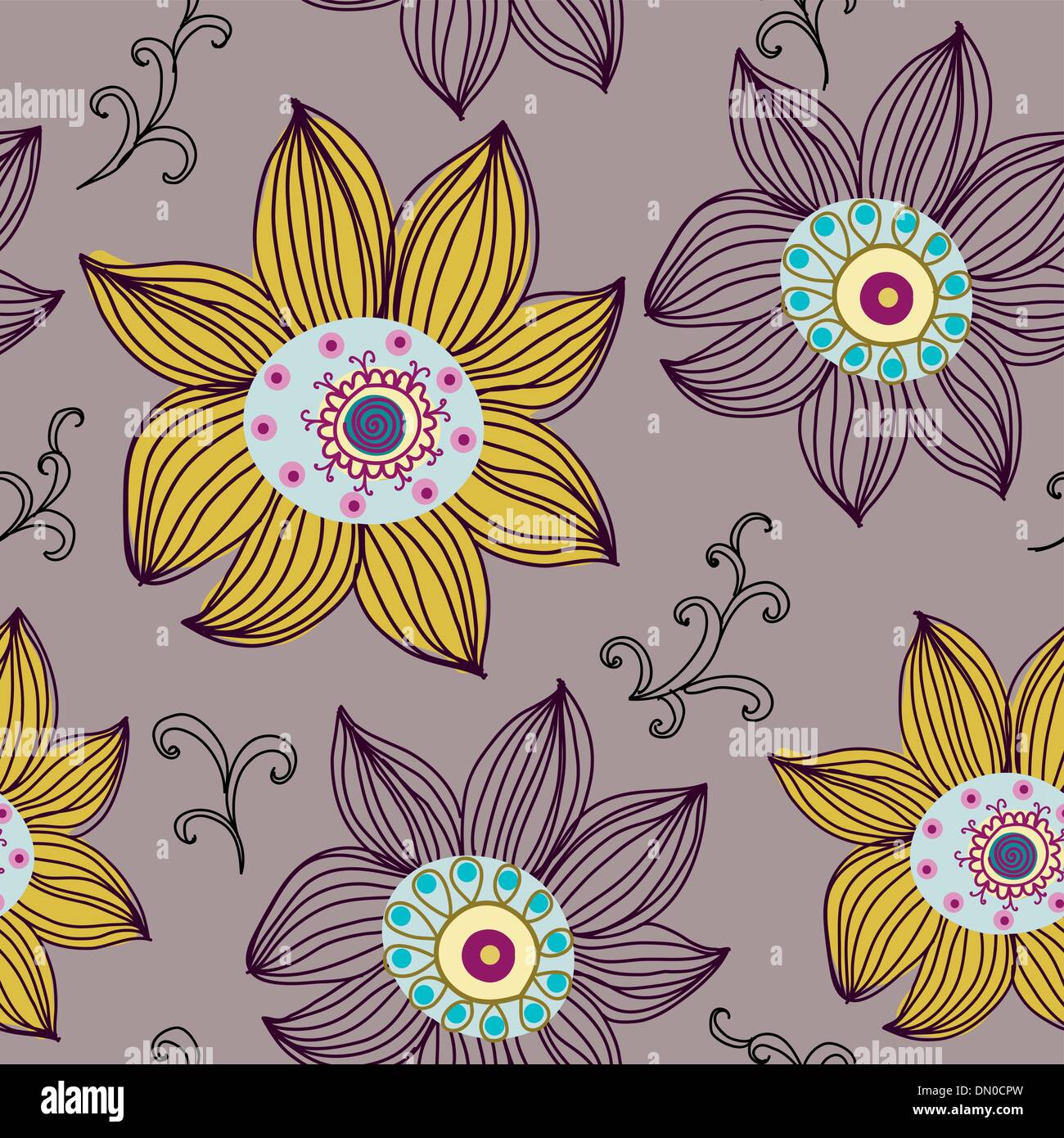Seamless texture with flowers Stock Vector Image & Art - Alamy