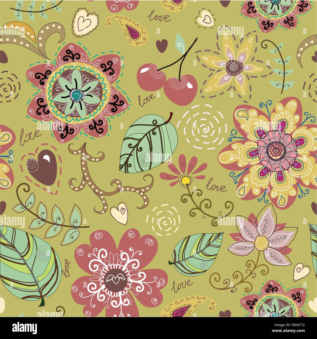 Seamless texture with flowers Stock Vector Image & Art - Alamy