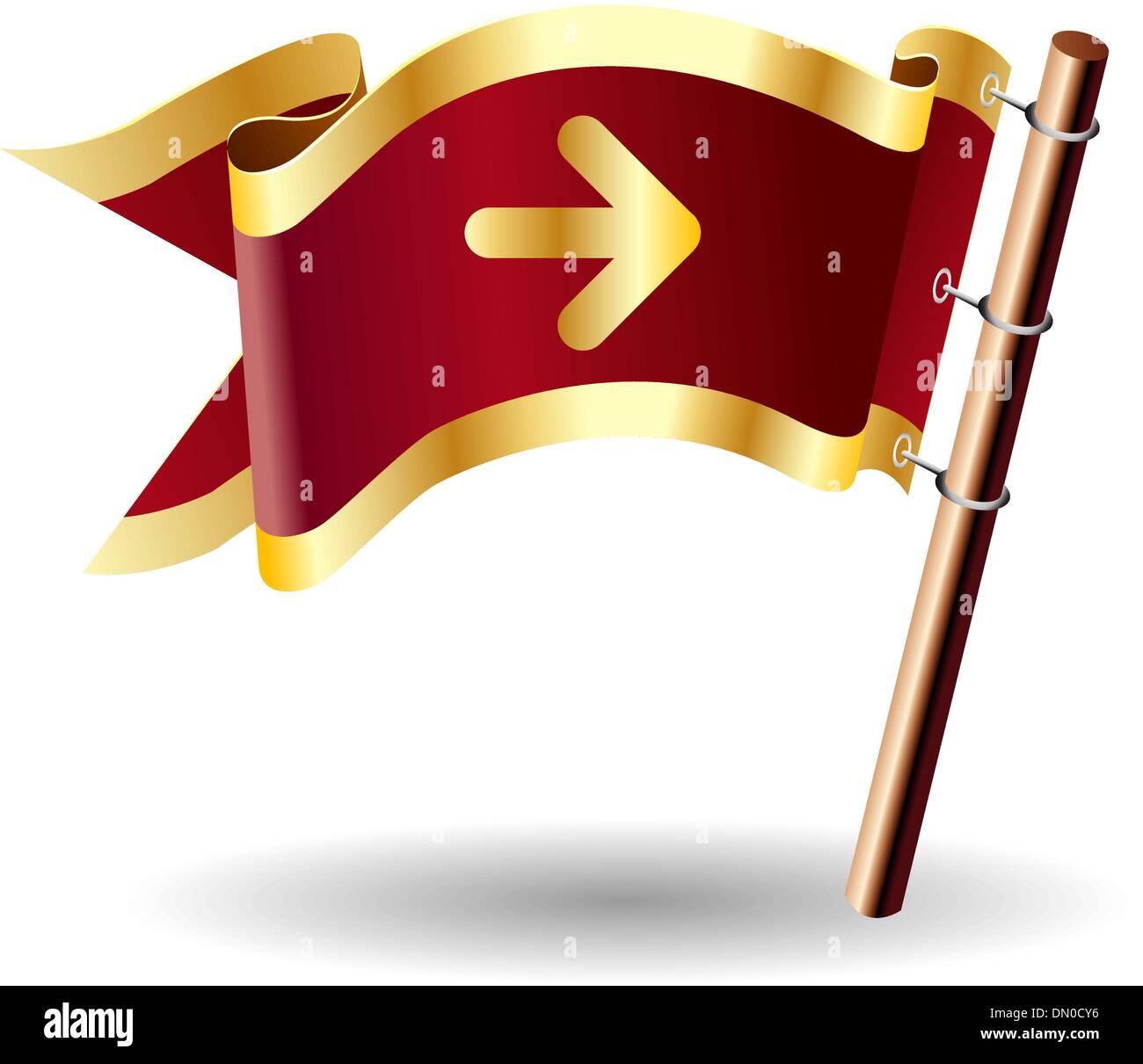 Directional arrow royal flag Stock Vector
