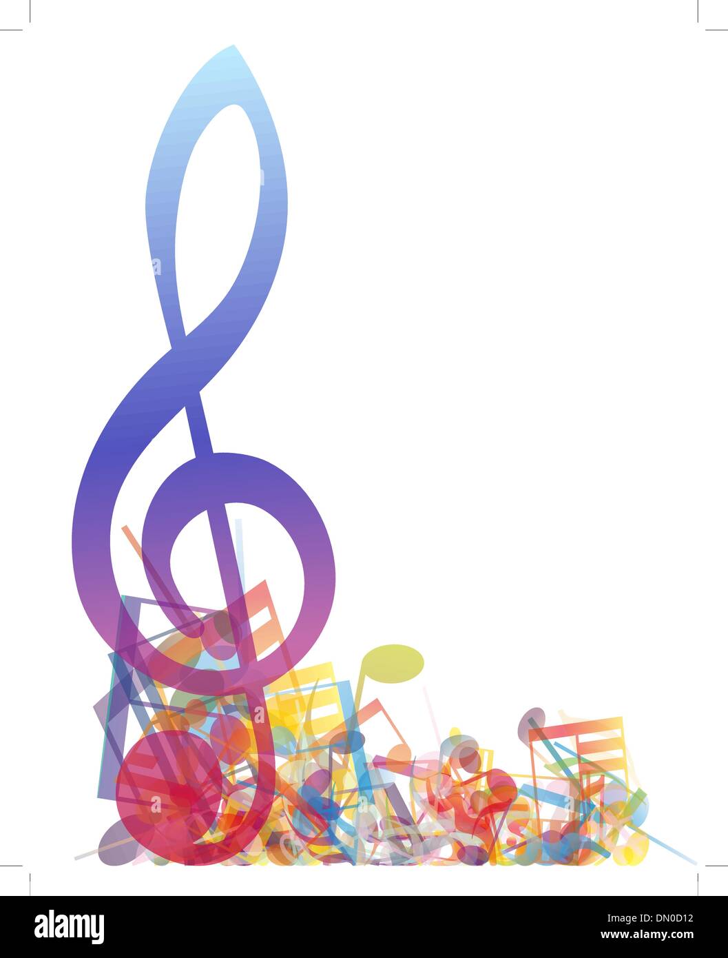 Multicolour  musical notes Stock Vector