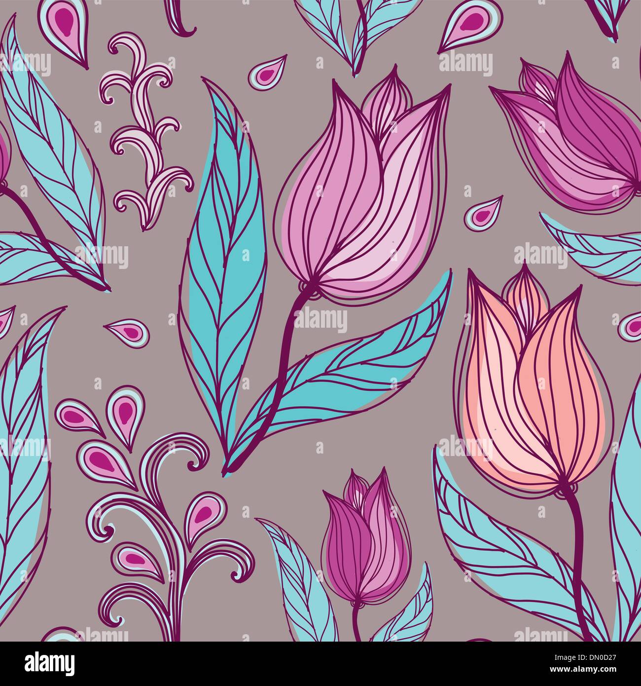 Seamless texture with flowers Stock Vector Image & Art - Alamy