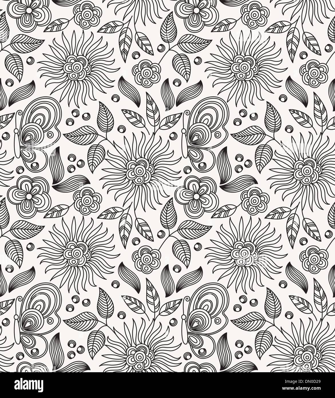 Decorative flower seamless background Stock Vector Image & Art - Alamy