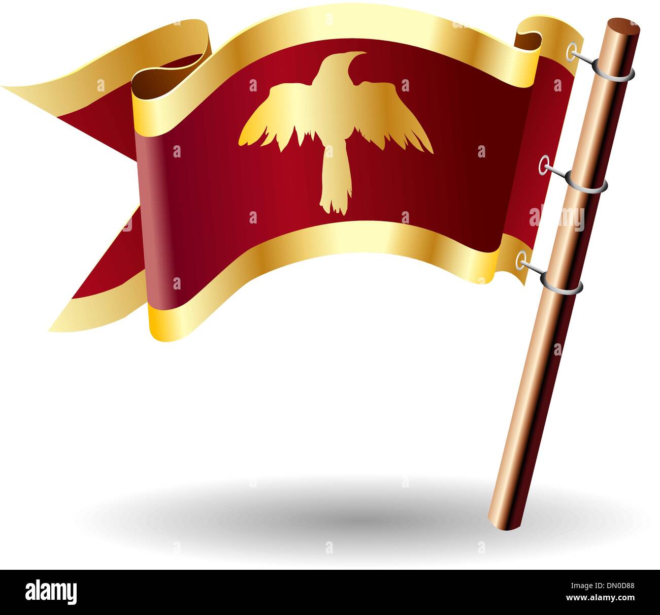 Raven in flight royal flag Stock Vector