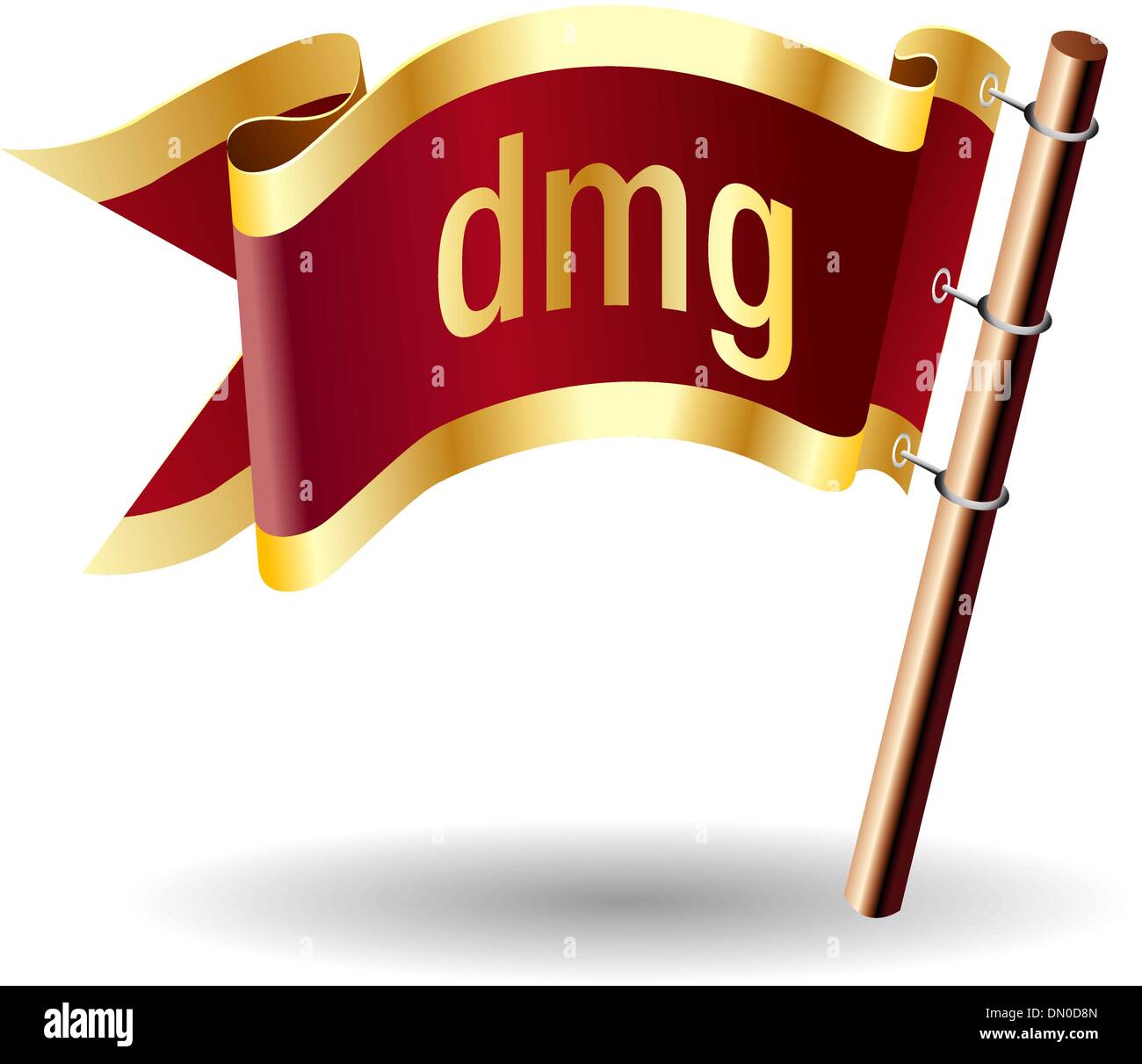 DMG file type royal flag Stock Vector