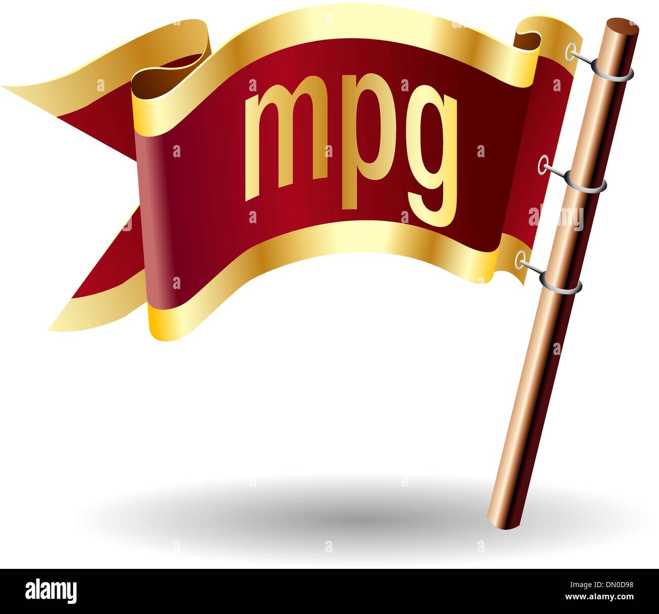 MPG file type royal flag Stock Vector