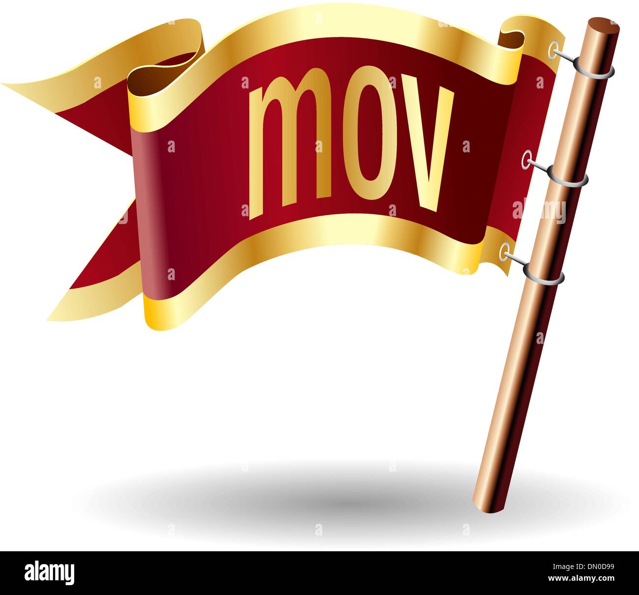 MOV file type royal flag Stock Vector