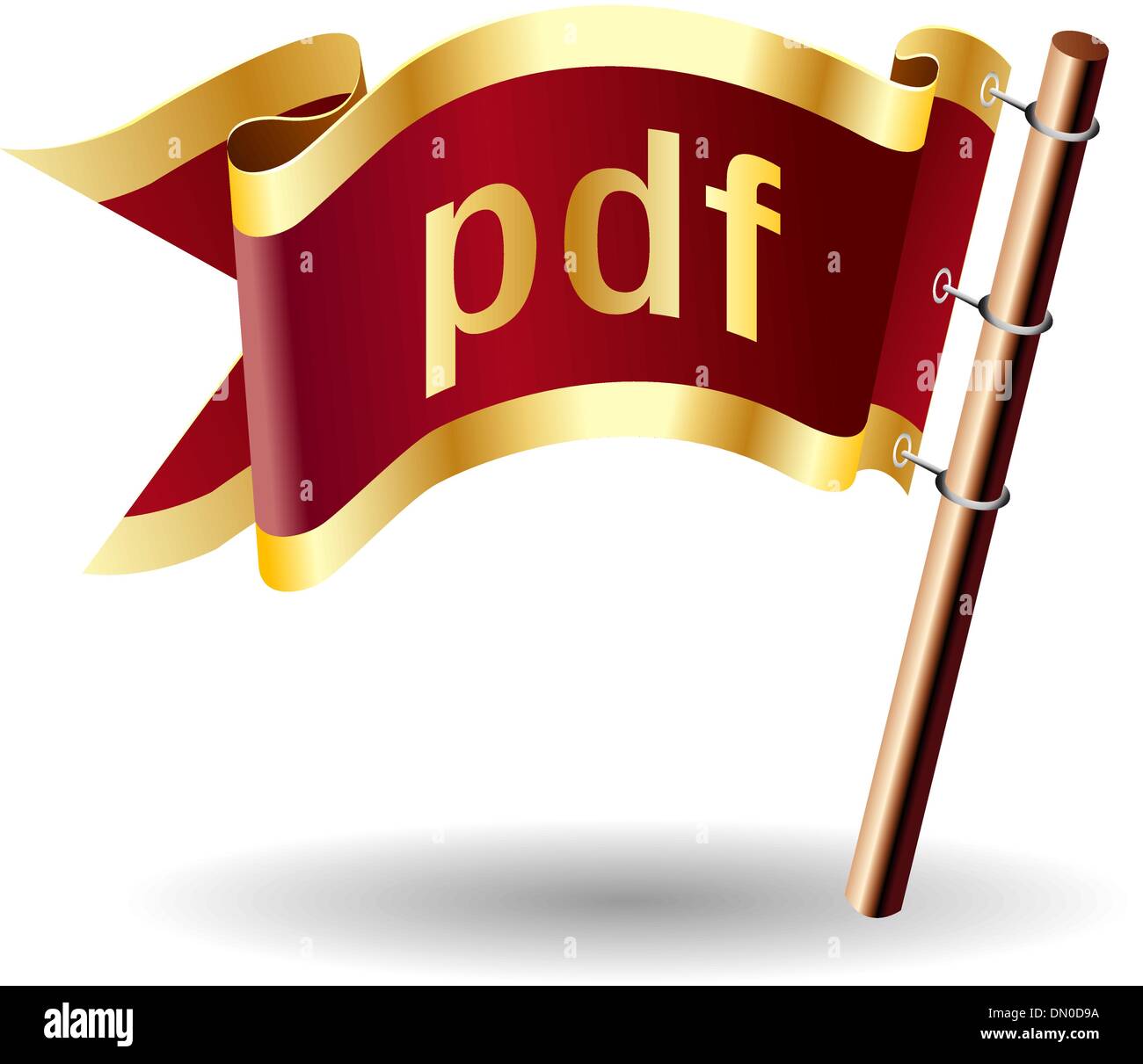 PDF file type royal flag Stock Vector