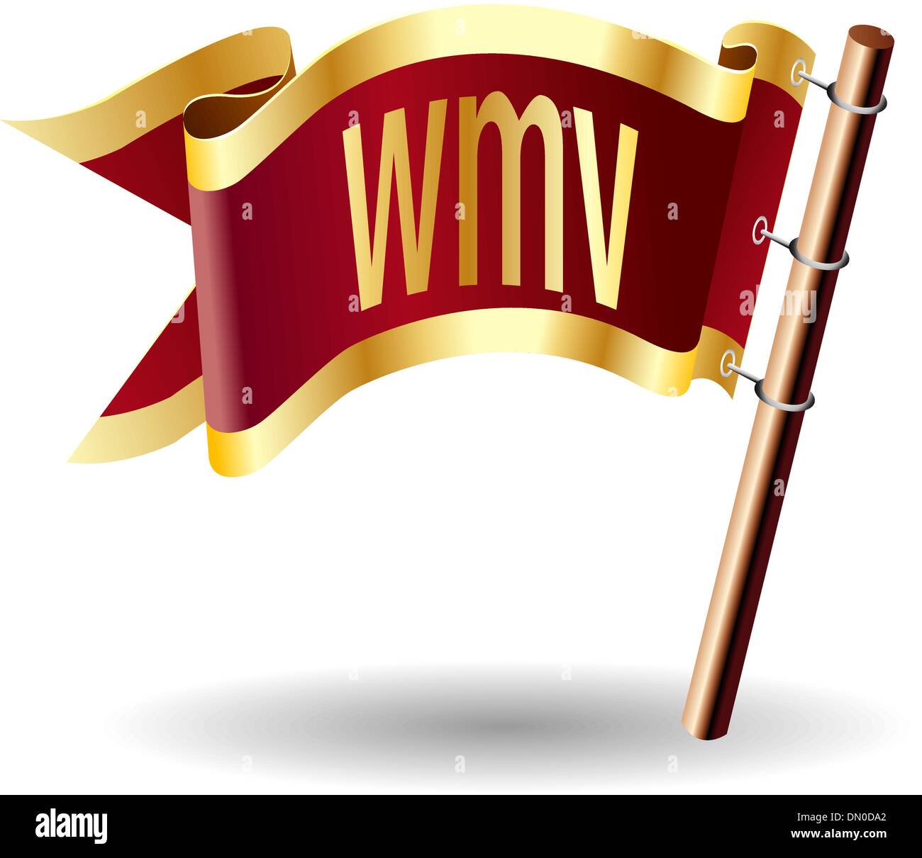 WMV file type royal flag Stock Vector