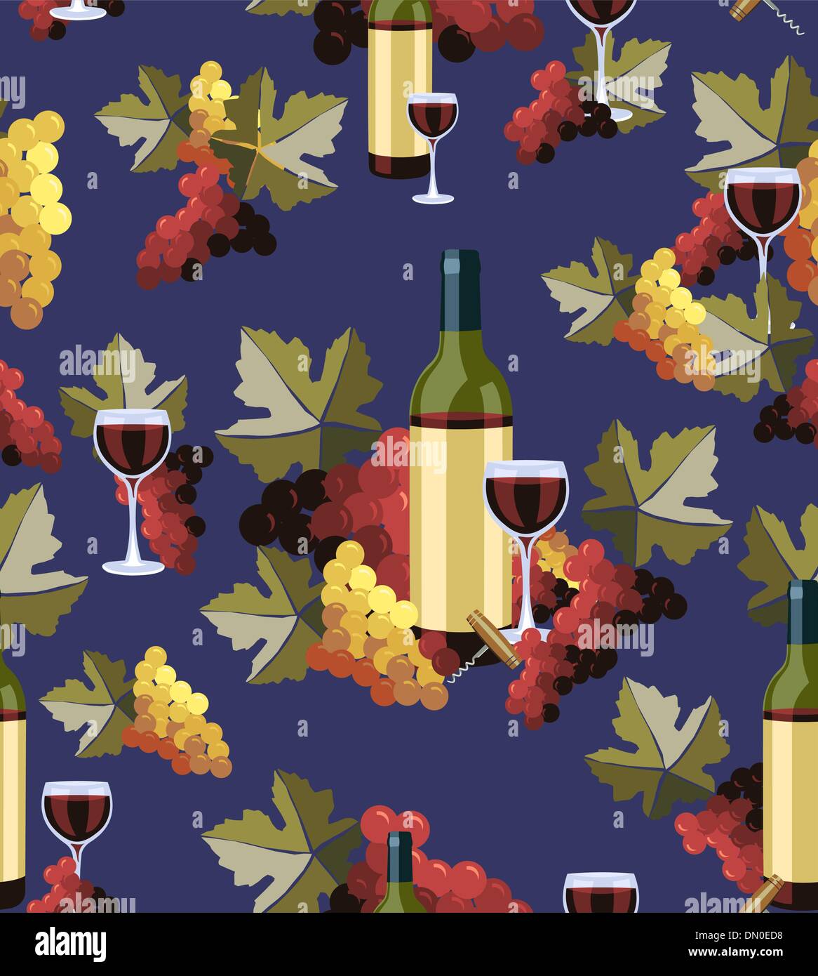 Bottle and glass wine seamless pattern Stock Vector Image & Art Alamy