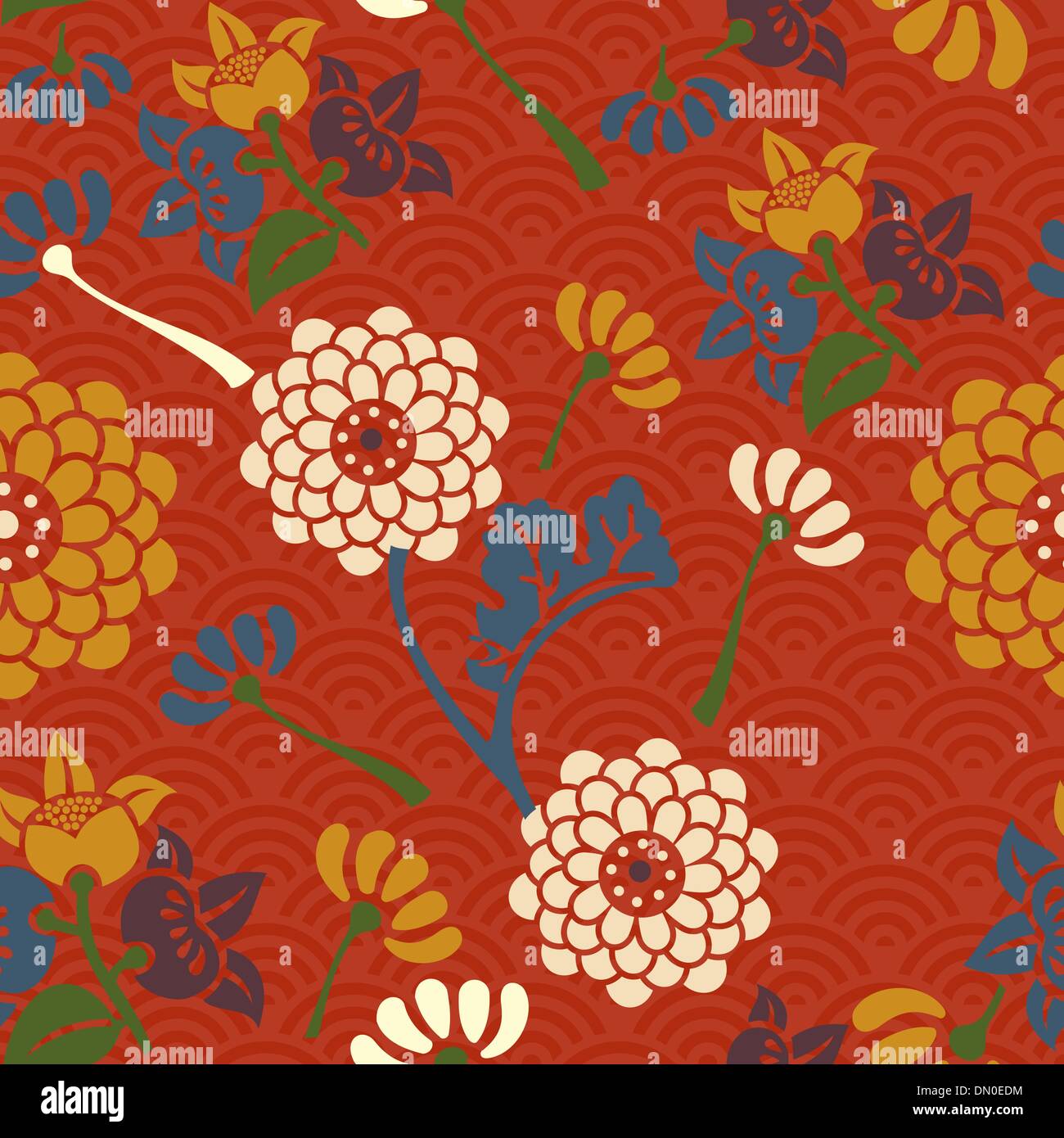 Oriental flowers seamless pattern Stock Vector Image & Art Alamy
