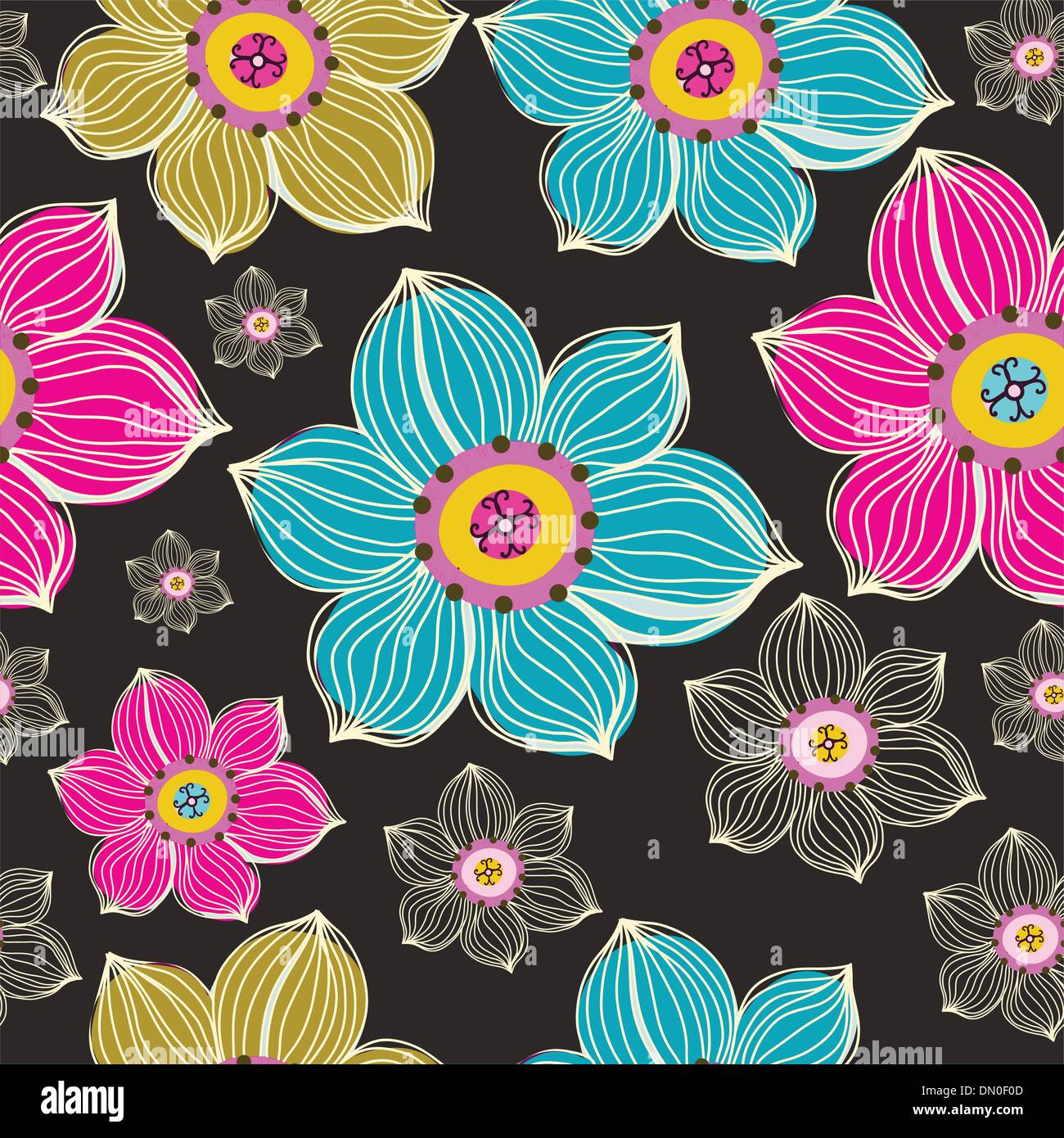 Seamless texture with flowers Stock Vector Image & Art - Alamy