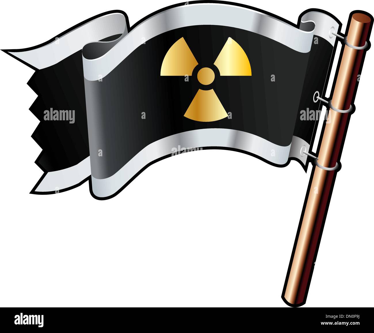 Radiation warning pirate flag Stock Vector