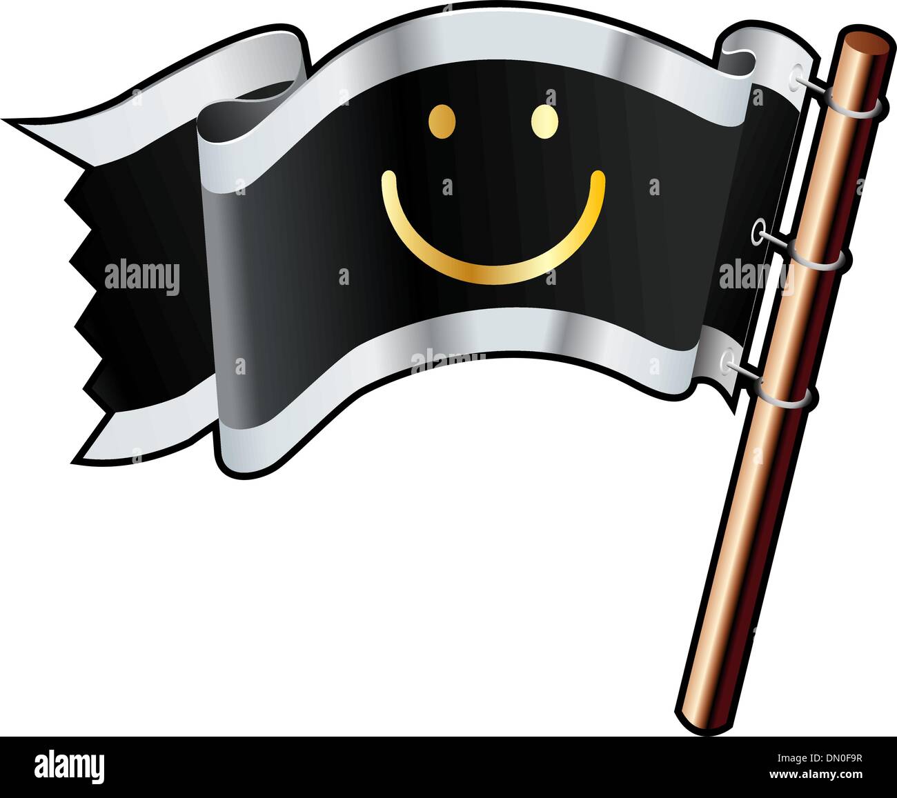 Happy face pirate flag Stock Vector