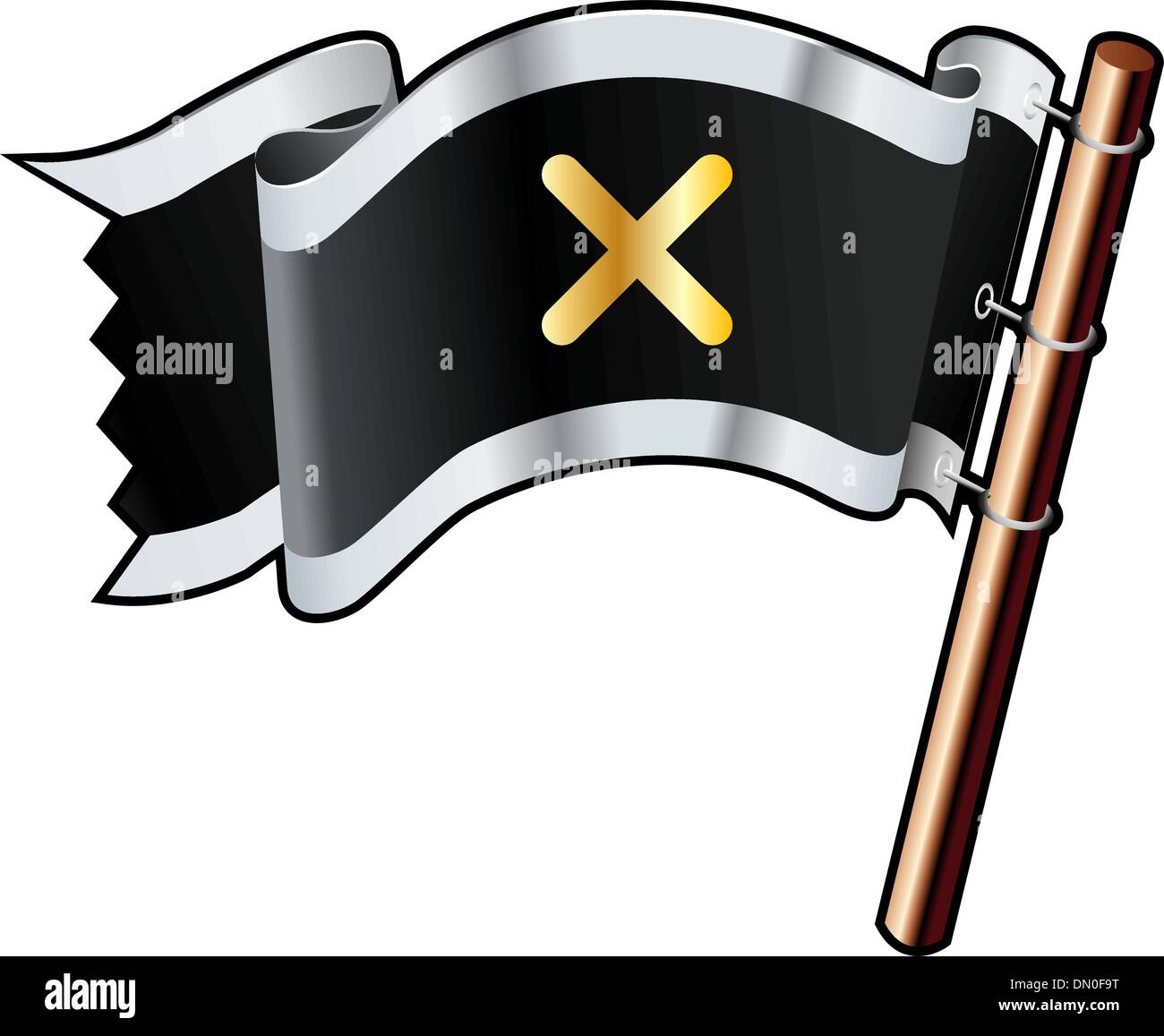 X or close pirate flag Stock Vector
