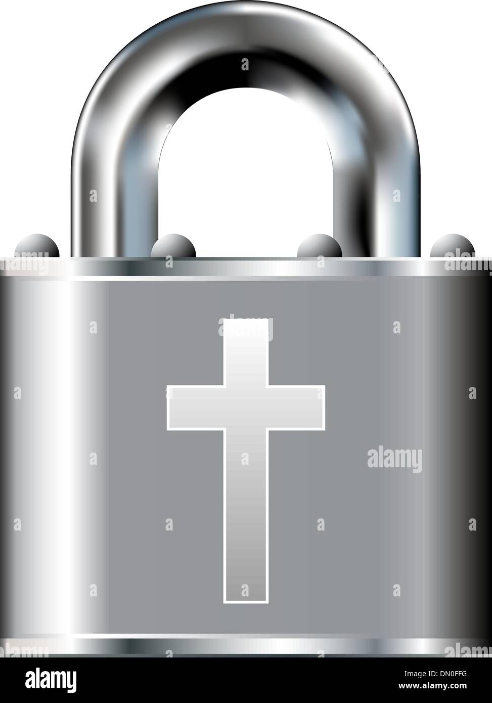 Crucifix secure lock Stock Vector