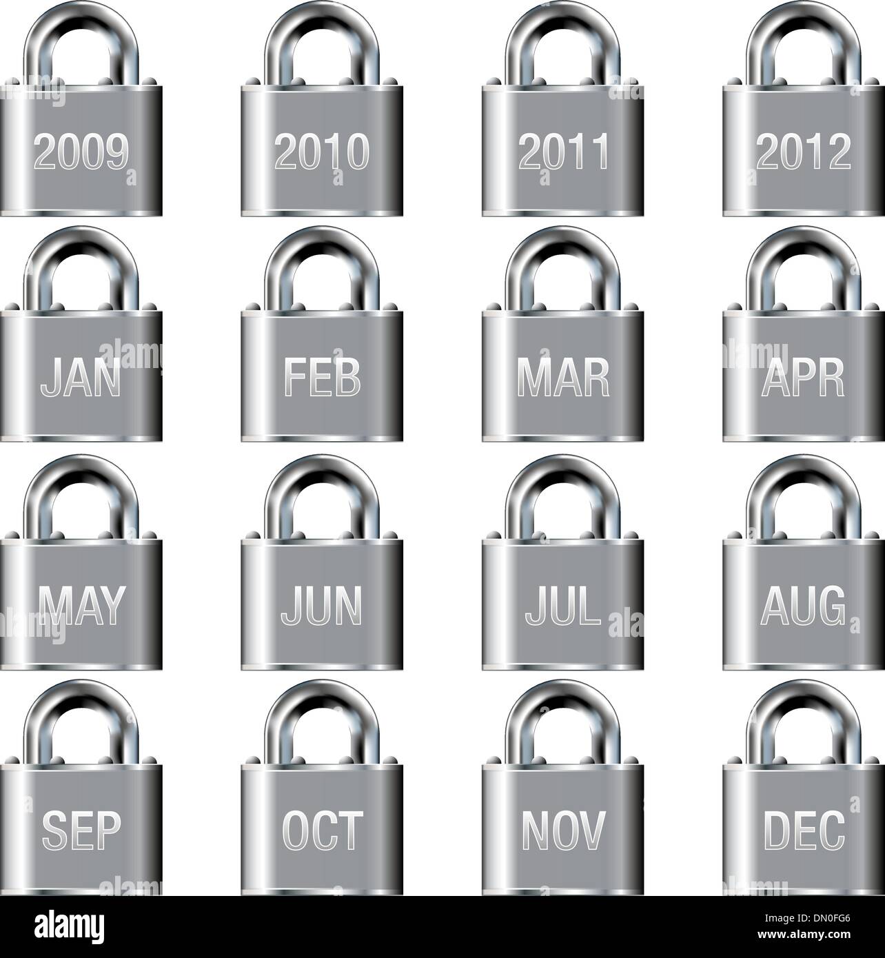 Secure calendar icons Stock Vector