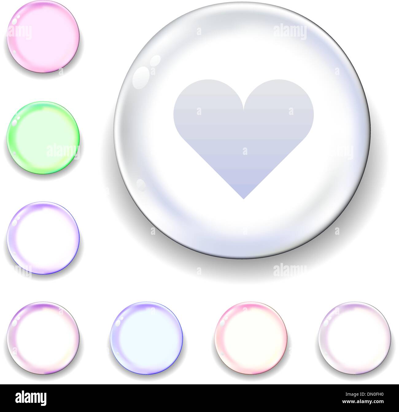 Heart glass orb icon Stock Vector