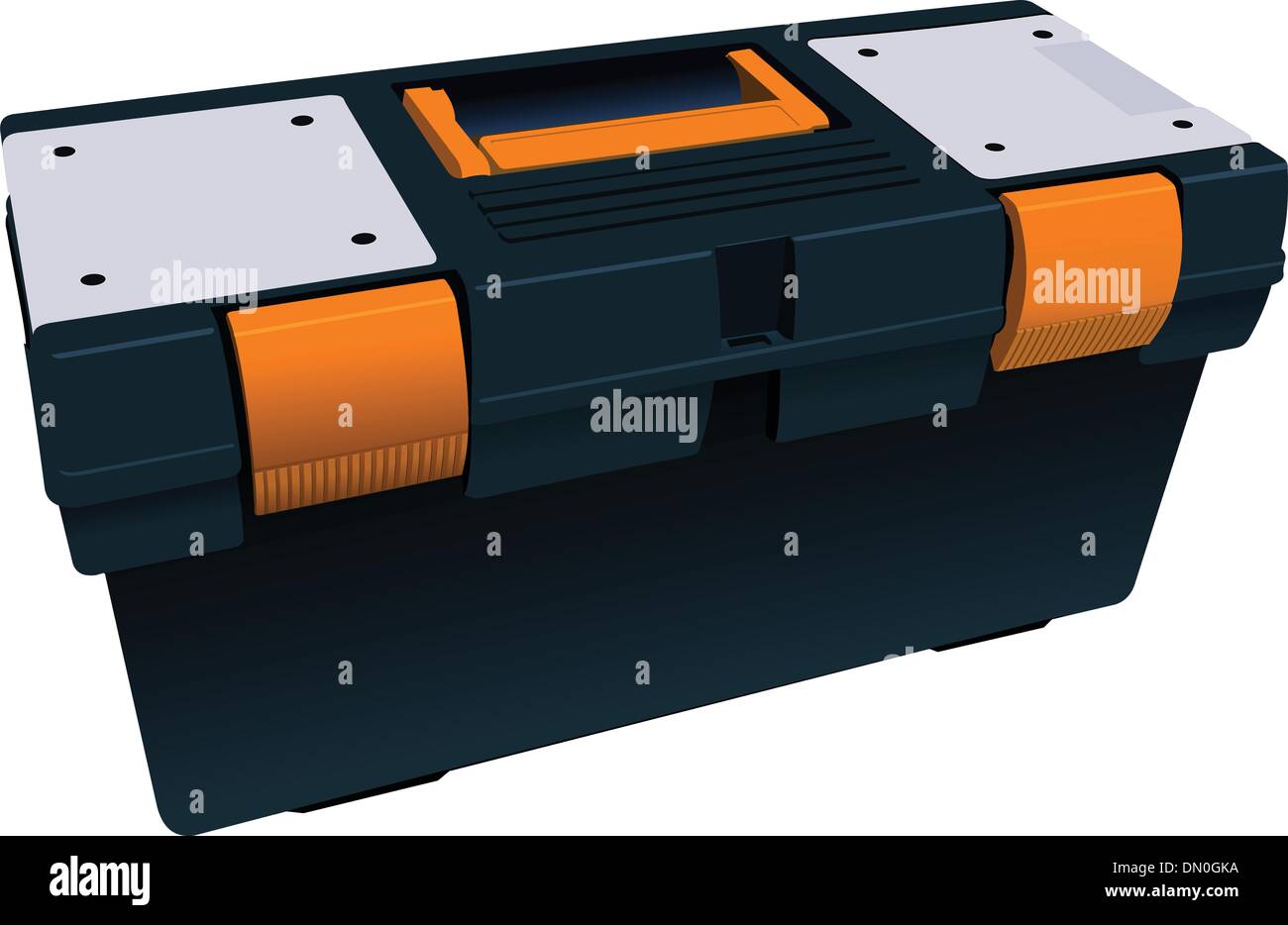 Plastic box full for tools. Vector illustration Stock Vector