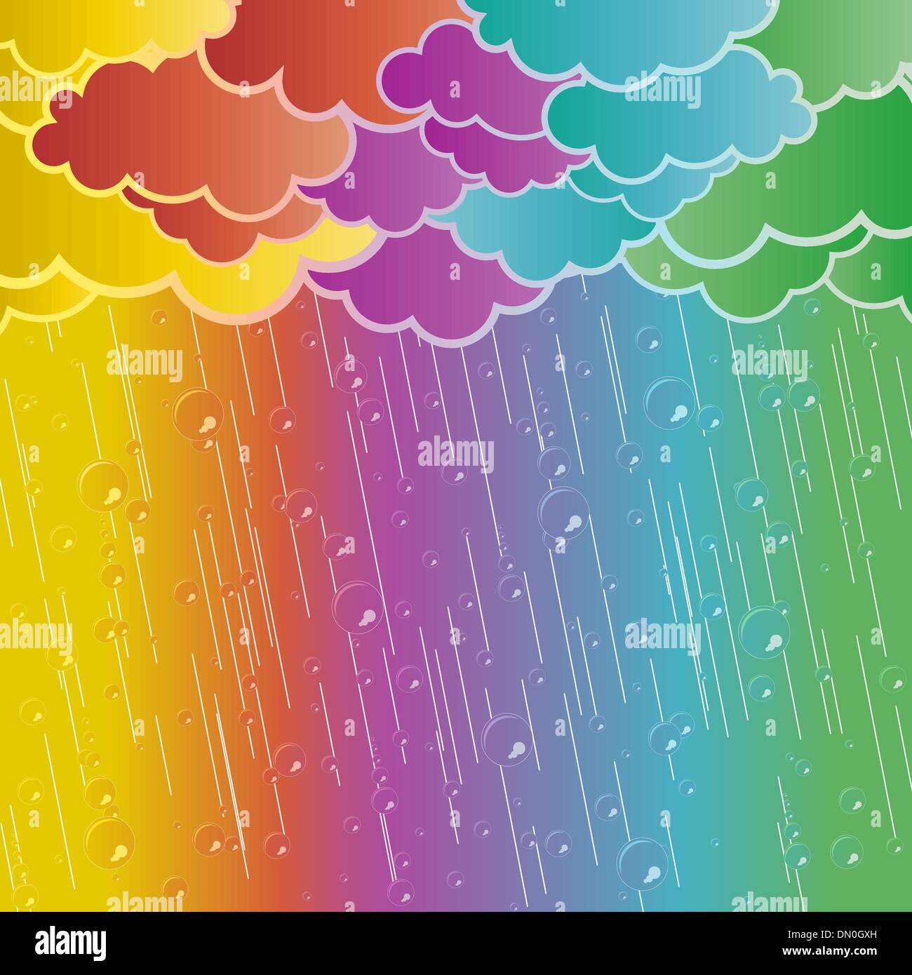 Rainbow rains Stock Vector