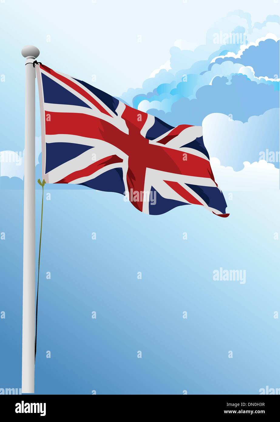 Vector stylish waving United Kingdom flag Stock Vector