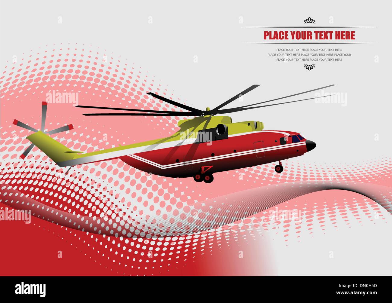 Air force. Redyellow helicopter. EPS10 Vector illustration Stock Vector Image & Art Alamy