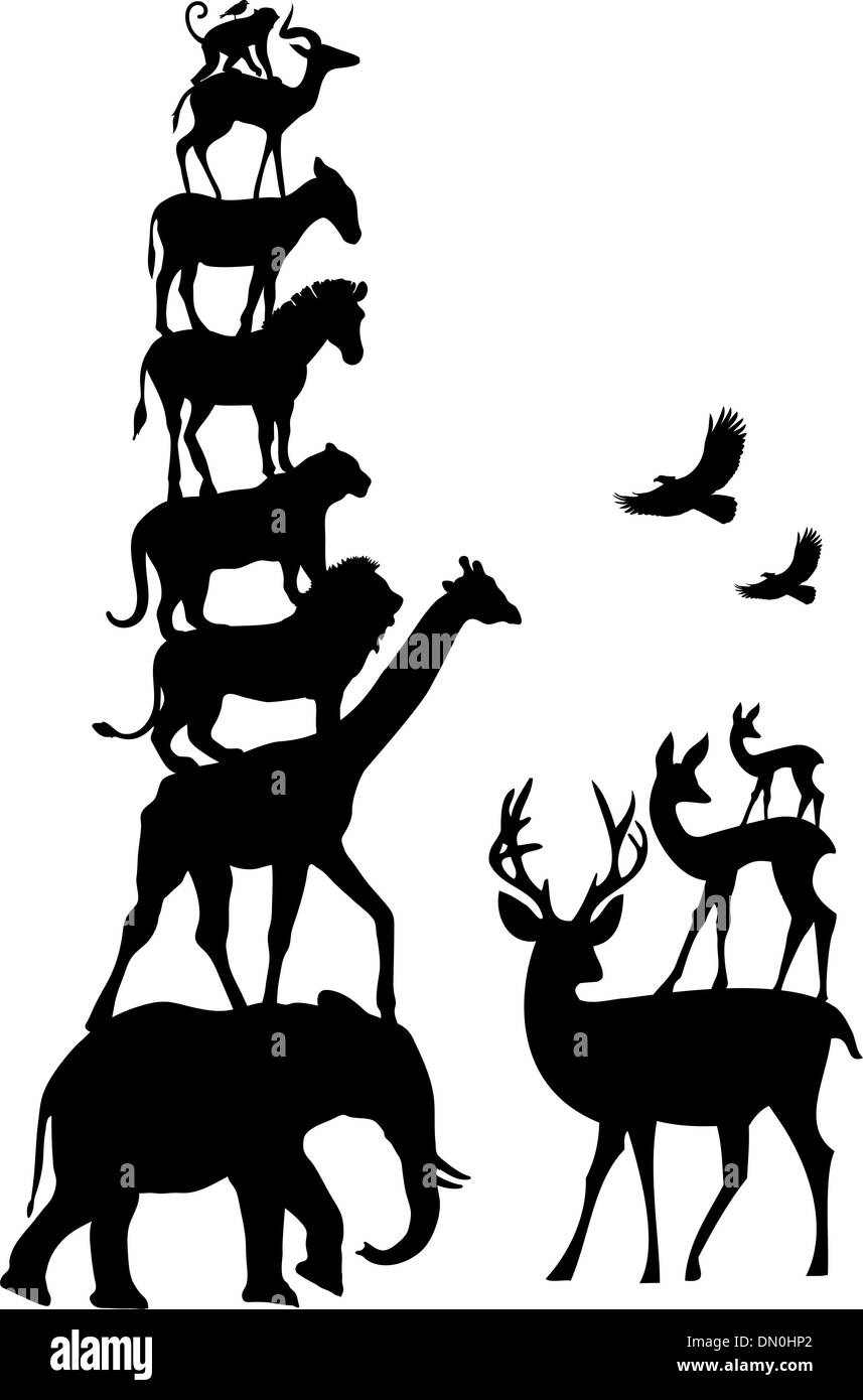 wild animals, vector set Stock Vector