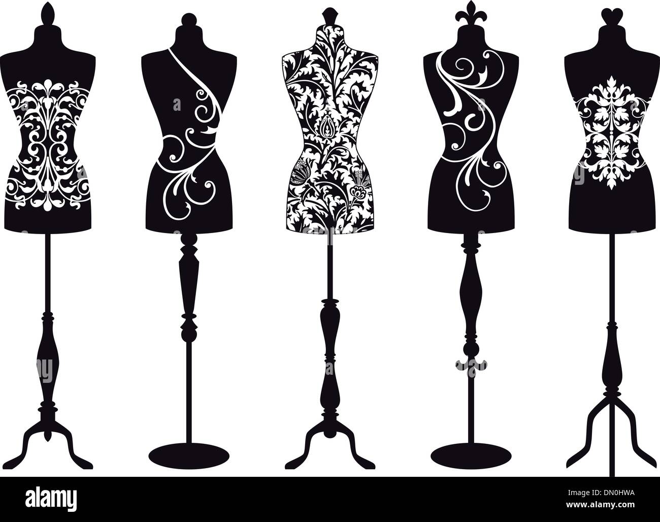 fashion mannequins, vector set Stock Vector