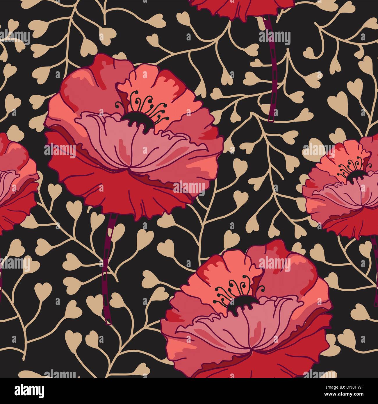 Floral seamless pattern. Stock Vector