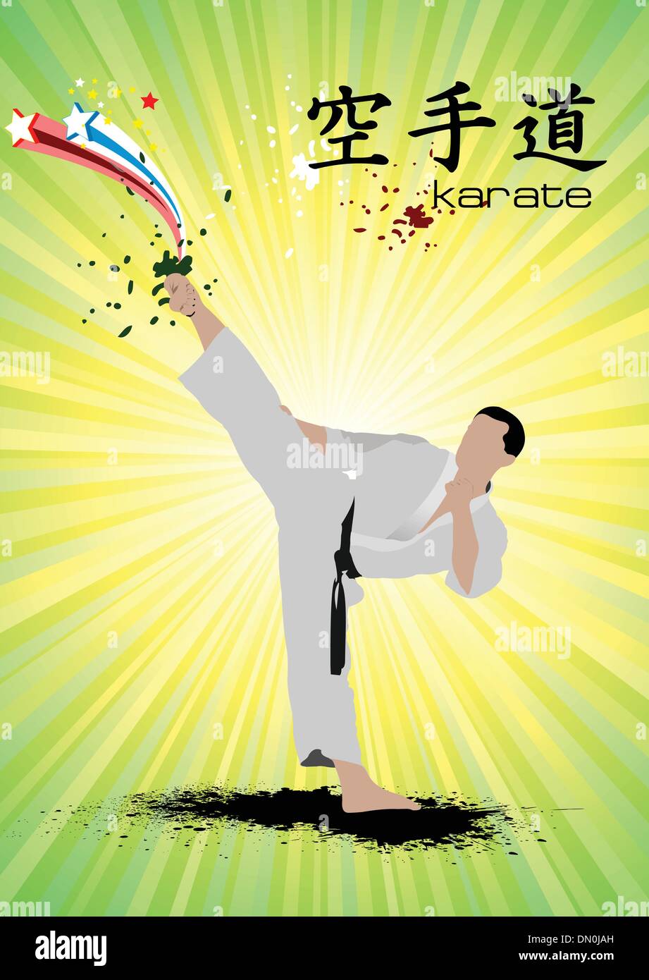 Oriental combat sports. Poster of Karate. Vector illustration Stock Vector  Image & Art - Alamy