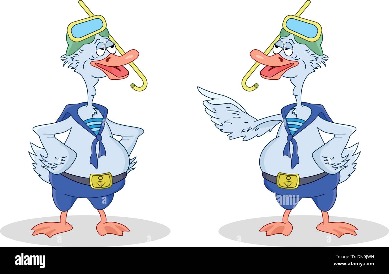 Two geese divers talk Stock Vector