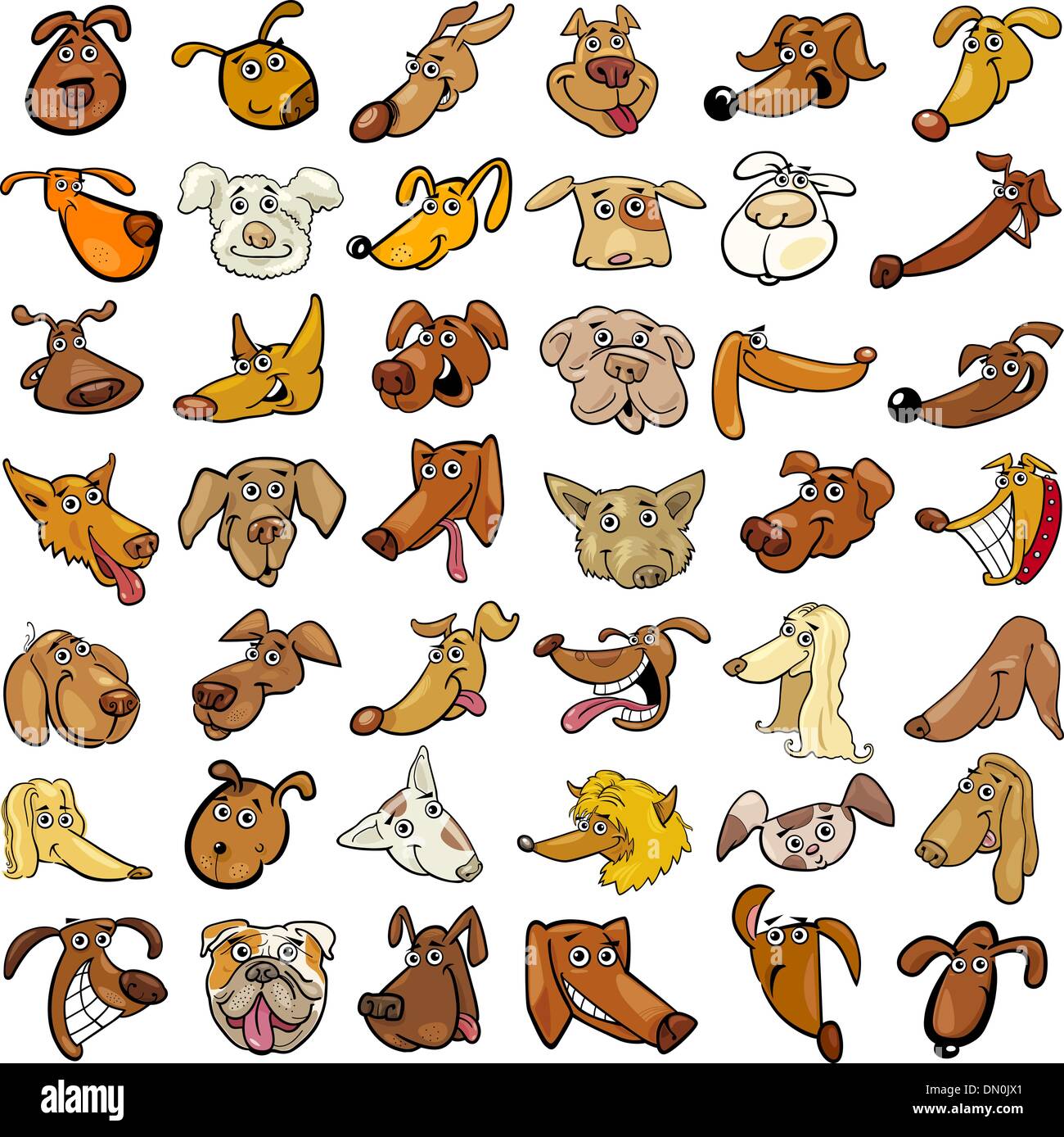 Cartoon funny dogs heads set Stock Vector Image & Art - Alamy